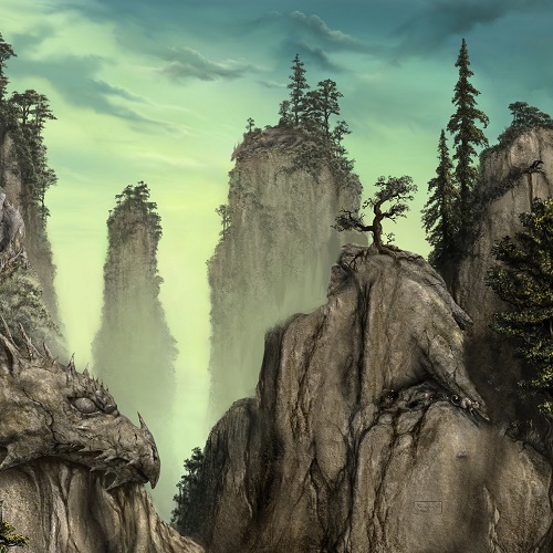 Silhouette of a hiker at sunset